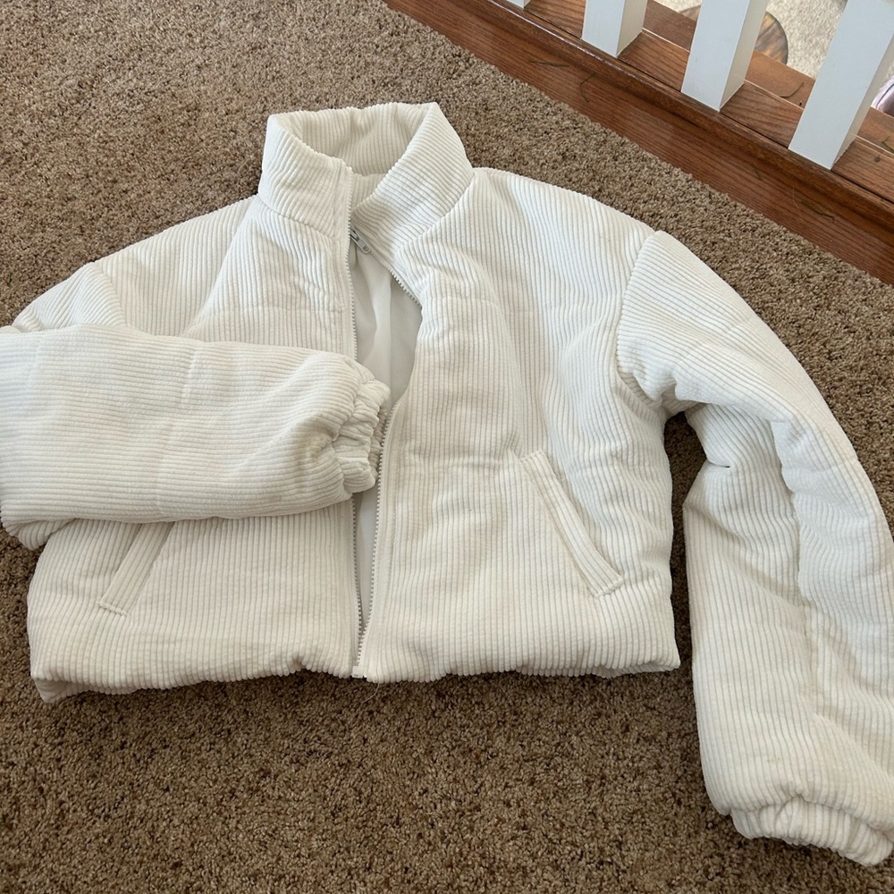 Cropped courduroy puffer from shein